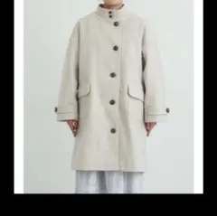 新品☆Samansa Mos2 ウールライクスタンドネックコート☆ベージュ