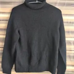 ★sakapunta【美品】マーガレットハウエル　タートルニット　黒 マーガレットハウエルMARGARET HOWELL ウールタートルネックニット 黒M