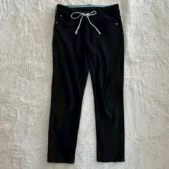 ◆エドウィン　ストレートパンツ　デニム　ドローストリング　革パッチ　コットン