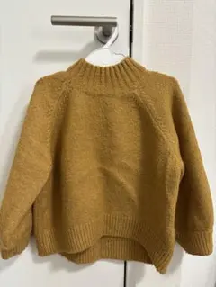 マスタード ハイネックセーター 長袖