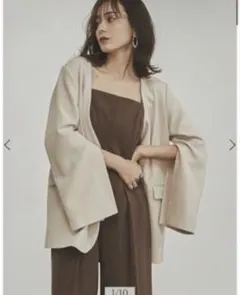 anuans スリットスリーブノーカラージャケット