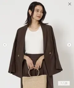 グリーンレーベルリラクシング　ライトリネンライク ダブル ジャケット