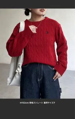 U.S.POLO ASSN. ニット 赤