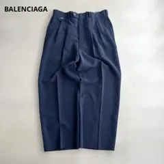90s BALENCIAGA wide slacks Vintage navyのサムネイル