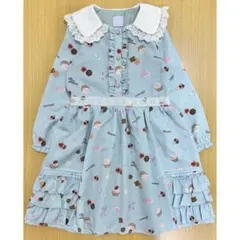 アクシーズファム　キッズ　ワンピース　ミントグリーン　スイーツ　長袖　120