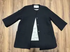 J&M Davidson ノーカラーウールコート黒　サイズ6