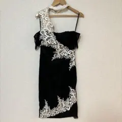 ROBE de FLEURS 黒と白のドレス S