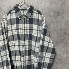エディーバウアー　長袖　チェックシャツ　メンズL 綿　古着