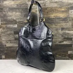 【美品】イヴサンローラン メトロポリス トートバッグ パテントレザー 黒 肩掛けのサムネイル