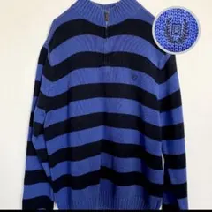 古着【チャップス】ラルフローレン ハーフジップ ニットセーター ロゴ刺繍 XL