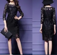 送料無料 未使用 M 9号 透け感 美 セクシ－ ワンピ－ス (WA2963)