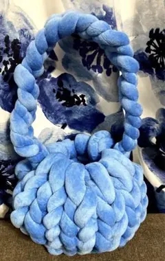 マンドゥバッグ　ベロア　ブルー