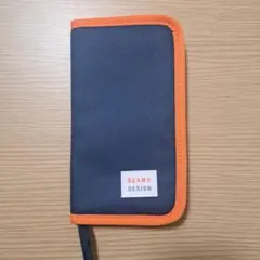 BEAMS DESIGN パスケース・通帳ケースネイビー・オレンジ
