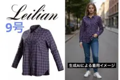 Leilian レリアン チェックシャツ レッド✖️ネイビー他 9号