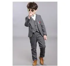 グレー フォーマルスーツ 3点セット 140cm