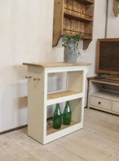 サイズ、デザインオーダー可！●パタパタ付3段ラック●シャビーブラウン●受注製作 サイズ、デザインオーダー可！○パタパタ付3段ラック○シャビー