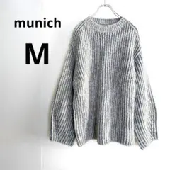 一点物 munich リブ編み 長袖 ニット セーター トップス ブルー系