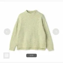 ミックスヤーン　ハイネック ニットプルオーバー