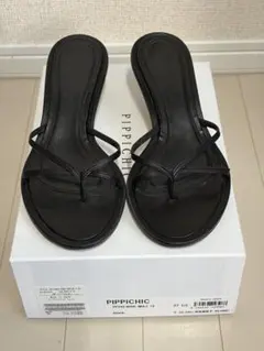 PIPPICHIC ブラック トングサンダル 37 1/2