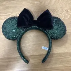 東京ディズニーリゾート カチューシャ ダークグリーン スパンコール ハロウィン