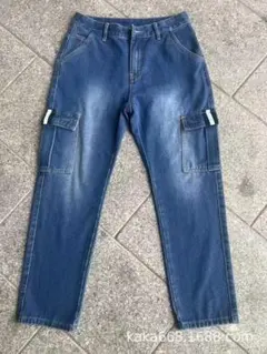 カーゴデニムパンツ デニムブルー