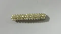 パール装飾ヘアクリップ 約10cm