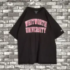 チャンピオン 3XL 刺繍目玉スリーブロゴ ウィットワース大学 カレッジtシャツ