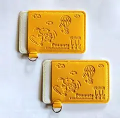 スヌーピー PEANUTS ✦パスケース 定期入れカードケース イエロー２個