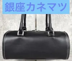 円筒型○SOMES ミニドラムバッグ 手提げ 長さ調整 レザー 黒 ユニ