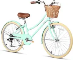 ●Glerc 20インチ女の子自転車 小中学生 可愛いシティーサイクル レトロのサムネイル