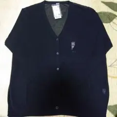 (透け感あり)ユニクロ ライトVネックカーディガン(長袖) 3XL ブラック