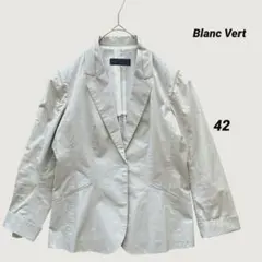 Blanc Vert テーラードジャケット 42 L相当 薄グレー 日本製 薄手