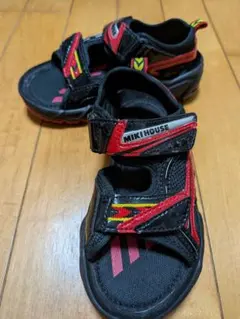 【美品】MIKI HOUSE キッズサンダル 16.0cm 黒×赤 男の子のサムネイル