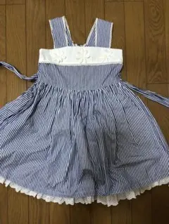 シャーリーテンプル　夏物　ブルーストライプ　ワンピース　１２０