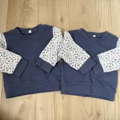 2点セット ベビー トップス 裏毛 トレーナー 女の子 80 長袖