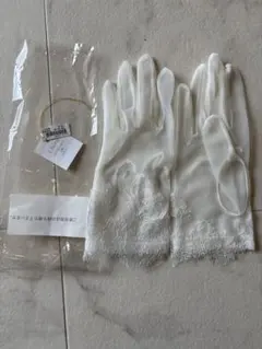 ホワイトウェディンググローブ レース付き