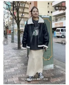 フェイクムートンボアブルゾン