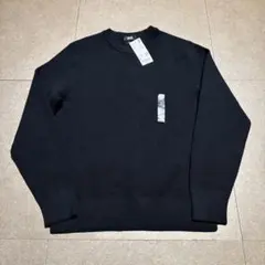Uniqlo ウォッシャブルミラノリブクルーネックセーター　黒　新品　S