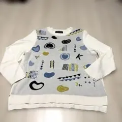 今だけ価格。カンサイビスの白にお豆さん柄の可愛いニットセーター