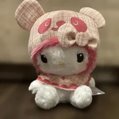 パンダ ハローキティ 胸きゅんツイード超BIGぬいぐるみ 新品未使用タグ付き