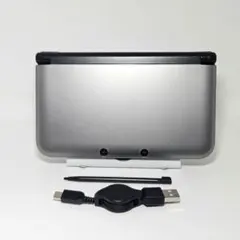 外装準美品 動作品 ニンテンドー3DS LL 本体 ブラック シルバー 充電器