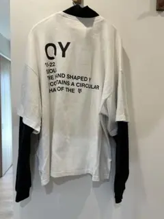 OY ハーフジップ レイヤード スウェット ホワイト ブラックのサムネイル