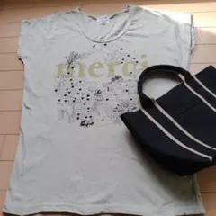 marbleマーブルシュッド merci Tシャツハート鳥動物柄★日本製のサムネイル