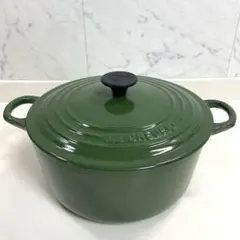 【希少廃盤色】美品　ルクルーゼ ココットオーバル 22cm モスグリーンのサムネイル