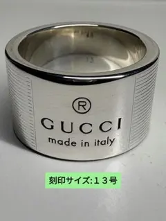 GUCCI ロゴワイドリング 刻印:13号【箱/ポーチ付】
