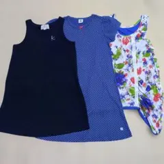 プチバトー 組曲 ハッカキッズ ワンピース＆チュニック 120 3点セット 春夏