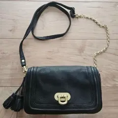 ☆FREDY&GLOSTER☆タッセル付ブラックレザーお財布多機能ポーチ☆美品☆のサムネイル