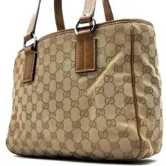 正規品 グッチ トートバッグ ハンドバッグ GGキャンバス ビジネス ベージュ
