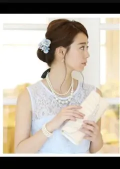 後ろリボン結び　2連パールネックレス　新品未開封