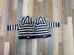 COMME CA ISM ストライプ フード付きアウター 80　双子